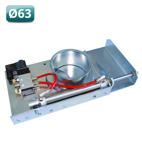 Leidingafsluiter pneumatisch 63mm