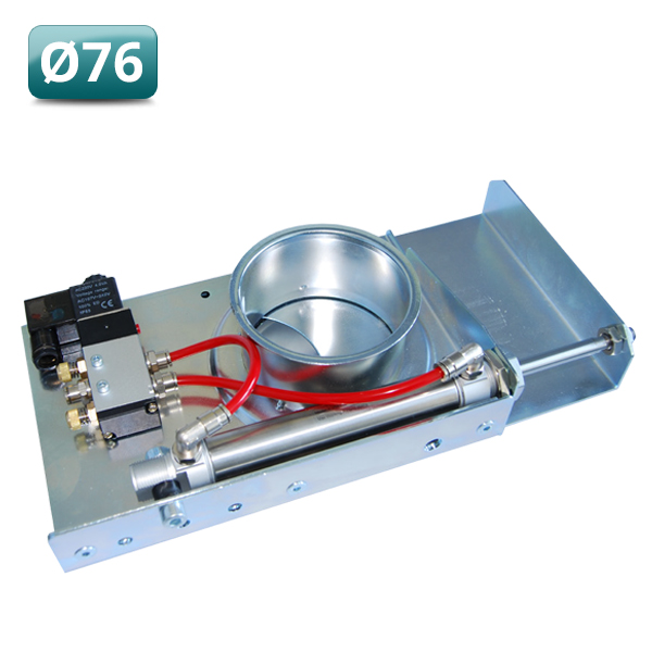 Leidingafsluiter pneumatisch 76mm