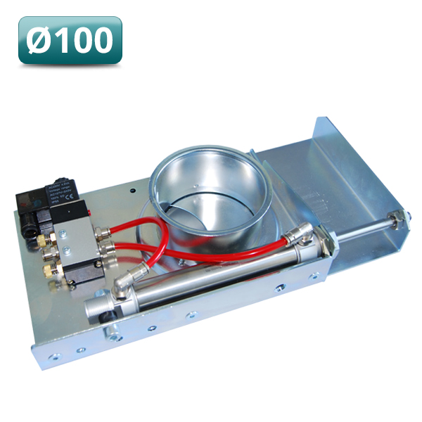 Leidingafsluiter pneumatisch 100mm