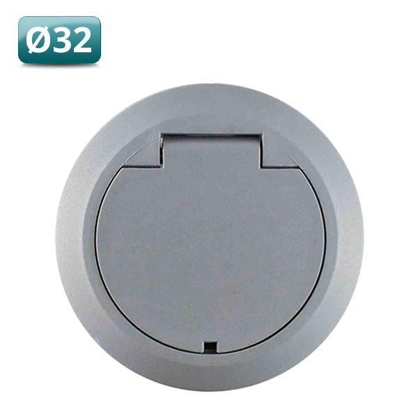 Stofzuigcontact Rondo vloer grijs 32mm