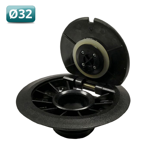 Stofzuigcontact Rondo vloer zwart 32mm